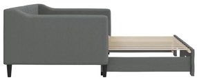 Sofá-cama com gavetão 90x190 cm tecido cinzento-escuro