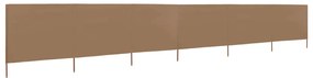 vidaXL Para-vento c/ 6 painéis em tecido 800x80cm cinzento-acastanhado