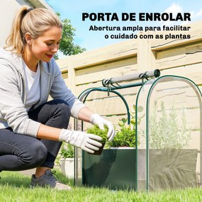 Mini Estufa com Bolsa de Plantação Estufa Pequena Portátil para Interior e Exterior 68x50x70 cm Verde