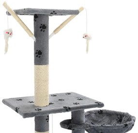 Árvore para gatos c/ postes arranhadores sisal 230-250 cm cinza