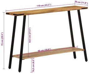 Mesa consola 110x30x75 cm madeira de mangueira maciça