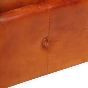 Sofá chesterfield de 2 lugares em couro genuíno bronze