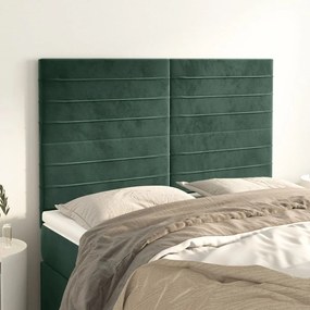vidaXL Cabeceira Verde Escuro 144x5x118/128 cm Veludo