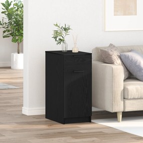 Armário de Mesa vidaXL em Carvalho Preto - 33x50x75 cm - Feito de Made