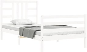 Cama sem colchão 100x200 cm madeira de pinho maciça branco