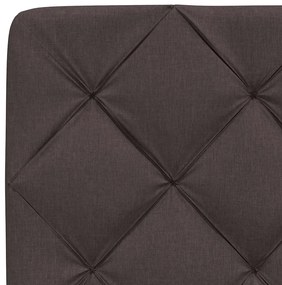 Estrutura de cama sem colchão 100x200 cm tecido castanho-escuro