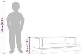 Sofá infantil 80x45x30 cm veludo cor creme