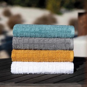 3 toalhas de banho 100% algodão orgânico - GAUFRE  de SOREMA: Mostarda