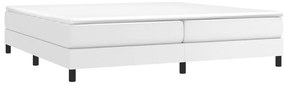 Estrutura de cama 200x200 cm couro artificial branco