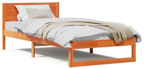 Estrutura de Cama Marrom Cera Madeira maciça 90 x 200 cm Robusta
