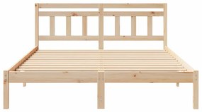 Estrutura da Cama com cabeceira Castanho 160 cm x 200 cm