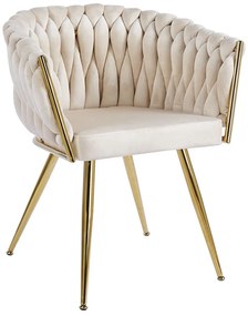 Cadeira Widny Golden Veludo - Beige