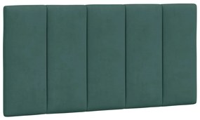 Estrutura de cama sem colchão 100x200 cm veludo verde-escuro