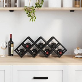 Suporte para Vinhos vidaXL para 9 Garrafas 63x16,5x25 cm em Aço com Re