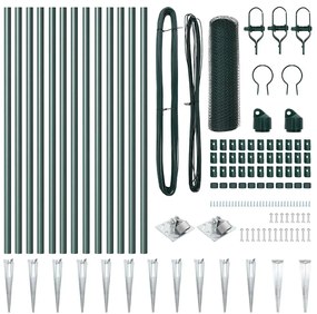 Conjunto de Cercas Conjunto de 2 Verde Floresta Metal, Plástico