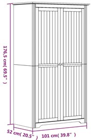 Roupeiro BODO 101x52x176,5 cm pinho maciço branco e castanho