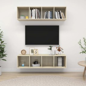 vidaXL Armários de parede p/ TV 2pcs derivados madeira carvalho sonoma
