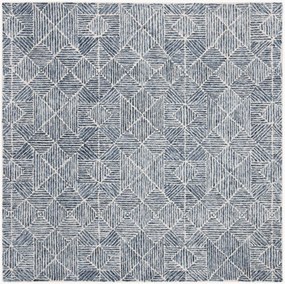 Tapete de lã artesanal de pelo curto Azure