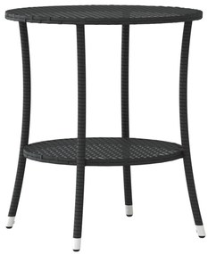 Cadeiras jardim reclináveis 2 pcs com mesa vime PE preto