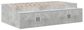 Estrutura de Cama com Armazenamento Cinza Concreto 90x190 cm