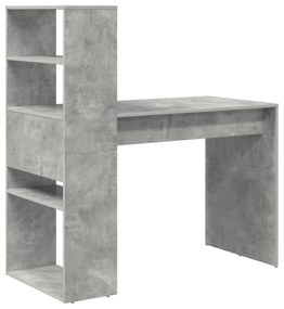 Secretária com Armazenamento Cinzento de Concreto 113x54x120 cm Madeir