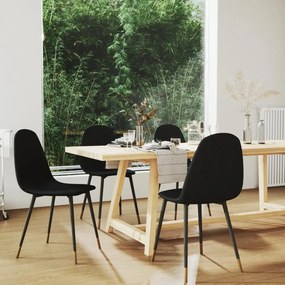 vidaXL Cadeiras de jantar 4 pcs tecido preto