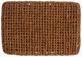 Tapete de entrada em coco artesanal Waffle