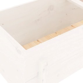 Canteiro elevado de jardim 121x50x57 cm pinho maciço branco