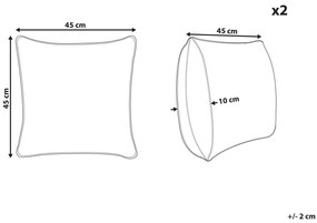 Conjunto de 2 almofadas decorativas em algodão laranja 45 x 45 cm DEUTZIA Beliani