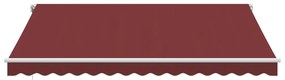 Toldo retrátil automático com luz LED 400x350 cm bordô