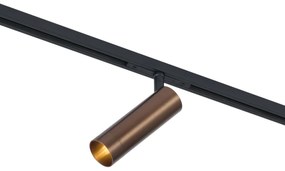 Foco moderno em bronze escuro para sistema de calha monofásico GU10 35mm - Slimline Uzzy Moderno