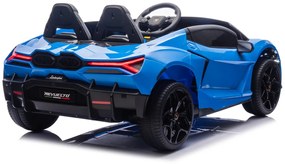 Carro elétrico para Crianças 2 Lugares Lamborghini Revuelto XL 24V 4x4 Rodas Espuma EVA, Assento Couro ecológico Azul