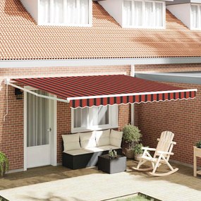 vidaXL Toldo Riscas Vermelho e preto 3,5 x 2,5 m Poliéster e metal