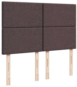 Cama com molas/colchão 160x200 cm tecido castanho-escuro