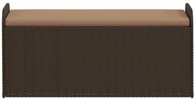 Banco de arrumação com almofadão 115x51x52 cm vime PE castanho