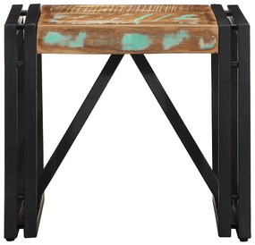 Mesa de centro multicor 40x40x35 cm madeira maciça recuperada
