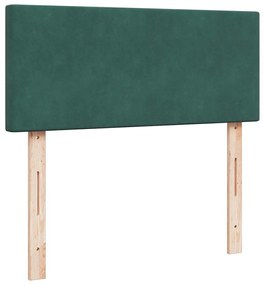 Estrutura de cama otomana com colchão verde escuro veludo