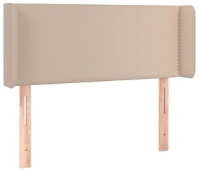 Cabeceira cama LED couro artificial 103x16x78/88 cm cappuccino