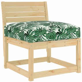 vidaXL Almofada de palete para assento Floral Padrão de folhas