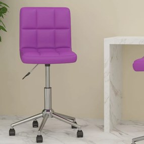 vidaXL Cadeira de escritório giratória couro artificial roxo