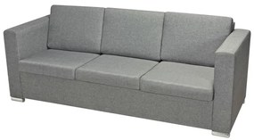 Conjunto de sofás, 2 pcs, tecido cinzento claro