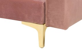 Sofá-cama de 3 lugares em veludo rosa ABERDEEN Beliani