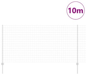 Cerca Euro com 10 Postes U Prateado 1,2x10 m Aço