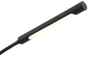 Candeeiro de Pé Moderno Preto Incl. LED Regulável em 3 Níveis Recarregável - Statler Moderno