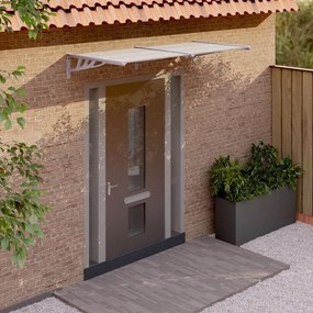 153692 vidaXL Toldo para porta 199x90 cm policarbonato cinzento/transparente