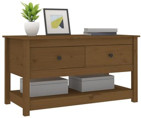 Mesa de centro 102x49x55 cm pinho maciço castanho mel