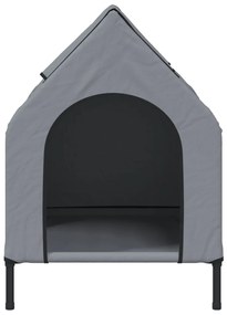 Casota para cães tecido oxford e aço cinza-claro