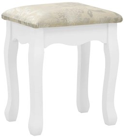 Conj. toucador c/ banco 100x40x146cm madeira paulownia branco