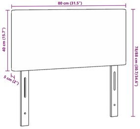 Cabeceira LED vidaXL Design Liso Creme 80 cm Tecido Cotelê