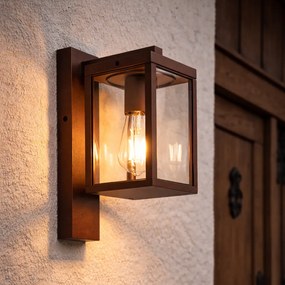 Lanterna de parede exterior industrial castanho enferrujado IP44 - Charlois